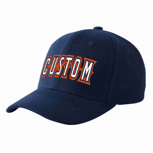 Conception personnalisée de casquette de baseball de sport courbée or-marine pour hommes/femmes/jeunes