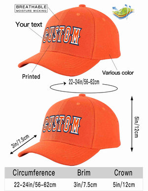 Custom Tangerine Orange-White Curved Eaves Sport Baseball Cap Design for Men/Women/Youth