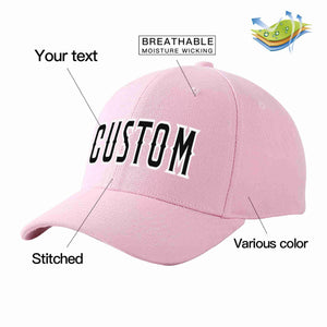 Conception personnalisée de casquette de baseball de sport incurvée rose noir-blanc pour hommes/femmes/jeunes