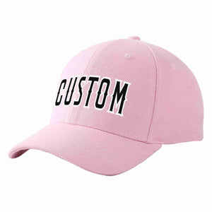 Conception personnalisée de casquette de baseball de sport incurvée rose noir-blanc pour hommes/femmes/jeunes