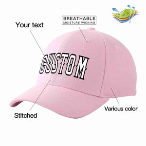 Custom Pink White-Black Curved Eaves Sport Baseball Cap Design for Men/Women/Youth