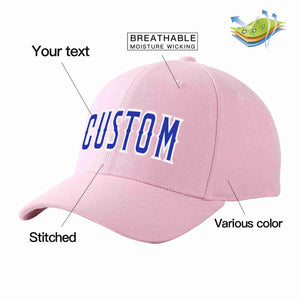 Custom Pink Royal-White Curved Eaves Sport Baseball Cap Design for Men/Women/Youth