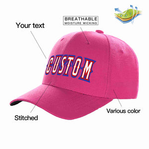 Casquette de baseball de sport incurvée personnalisée Rose rouge blanc-rouge pour hommes/femmes/jeunes