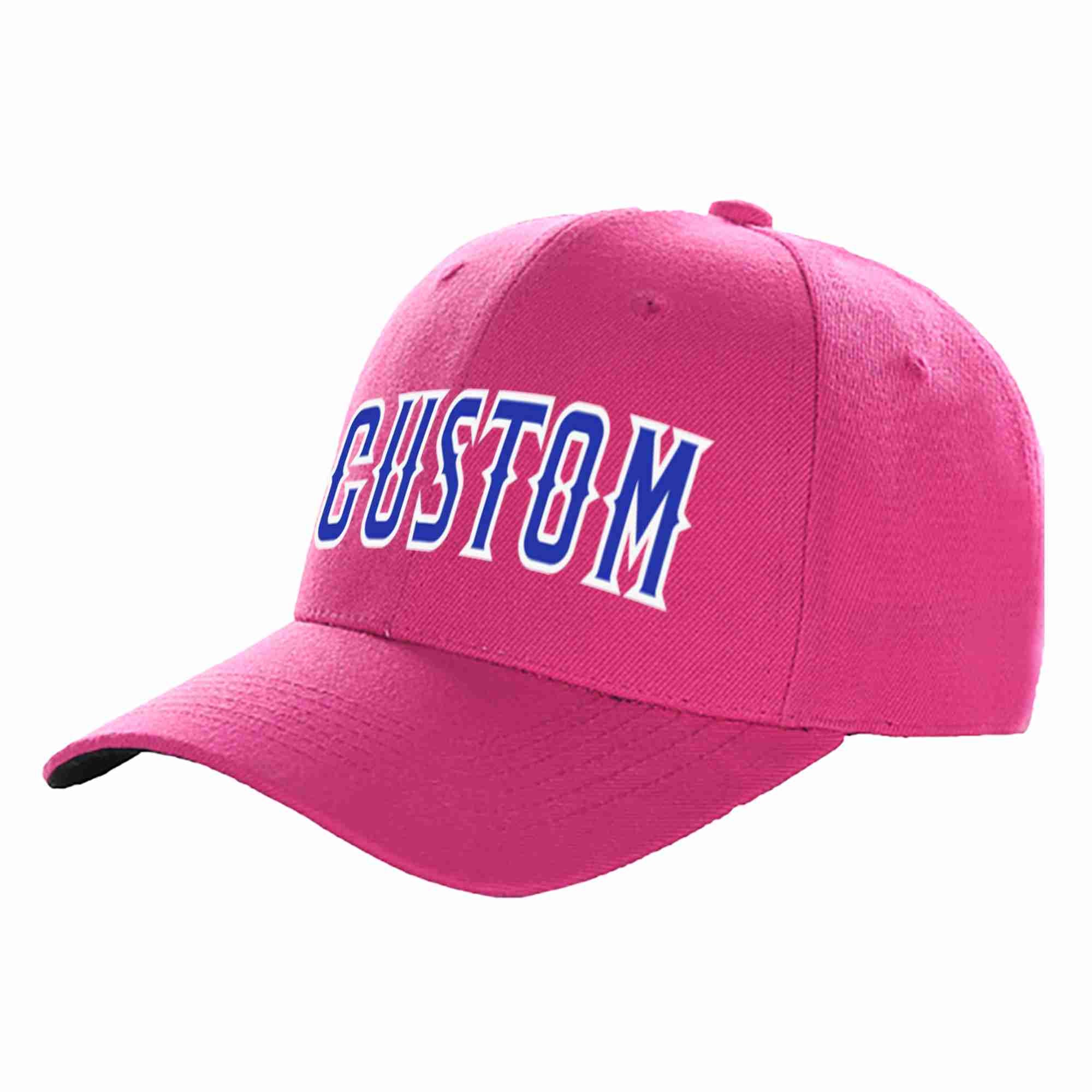 Casquette de baseball de sport incurvée personnalisée Rose rouge Royal-blanc pour hommes/femmes/jeunes