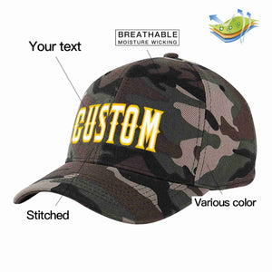 Conception personnalisée de casquette de baseball de sport à Eaves incurvées en or blanc et camouflage pour hommes/femmes/jeunes