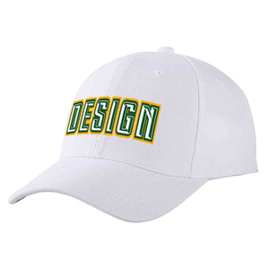 Casquette de baseball personnalisée blanche blanche-vert Kelly incurvée Eaves Sport Design