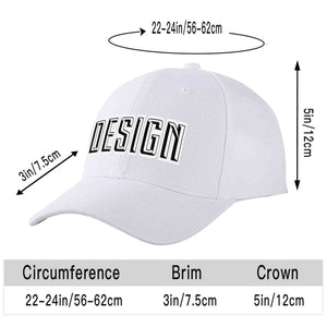 Casquette de baseball personnalisée blanche, noire et blanche, design sportif, avec avant-toit incurvé