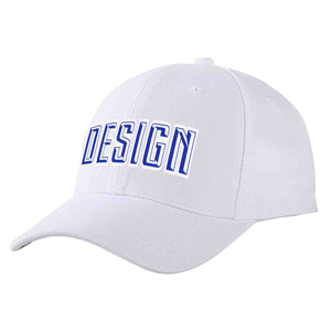 Casquette de baseball personnalisée blanche royale-blanche incurvée Eaves Sport Design