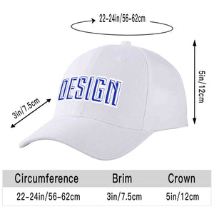 Casquette de baseball personnalisée blanche royale-blanche incurvée Eaves Sport Design