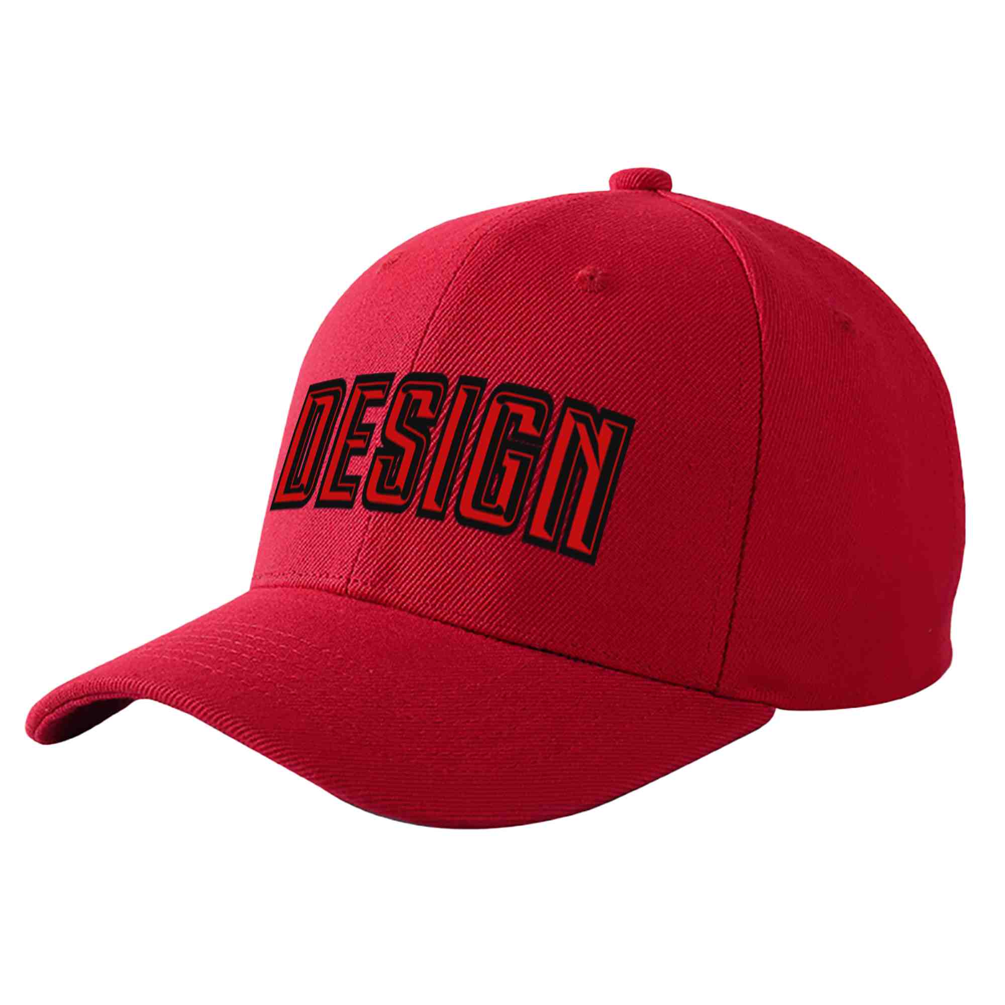 Casquette de baseball personnalisée rouge rouge-noir incurvée Eaves Sport Design