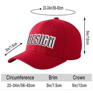 Custom Red Black-White Curved Eaves Sport Design Baseball Cap