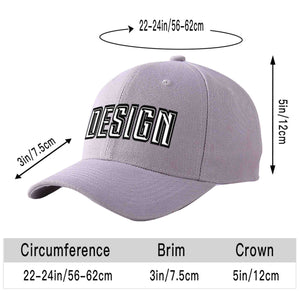 Custom Gray White-Black Curved Eaves Sport Design Baseball Cap