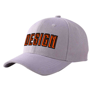 Casquette de baseball personnalisée gris orange-noir incurvée Eaves Sport Design