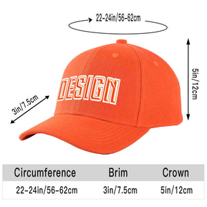 Casquette de baseball incurvée personnalisée orange mandarine-blanc avec avant-toit