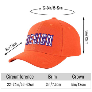 Casquette de baseball incurvée personnalisée Tangerine blanc-violet avec avant-toit