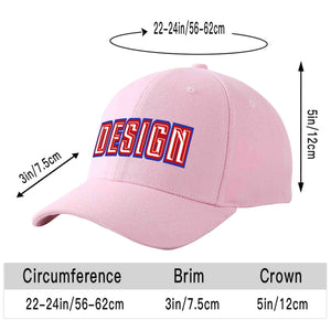 Custom Pink White-Red Curved Eaves Sport Design Baseball Cap