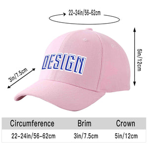 Custom Pink Royal-White Curved Eaves Sport Design Baseball Cap