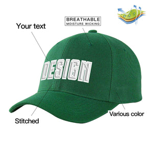 Custom Green Gray-White Curved Eaves Sport Design Baseball Cap