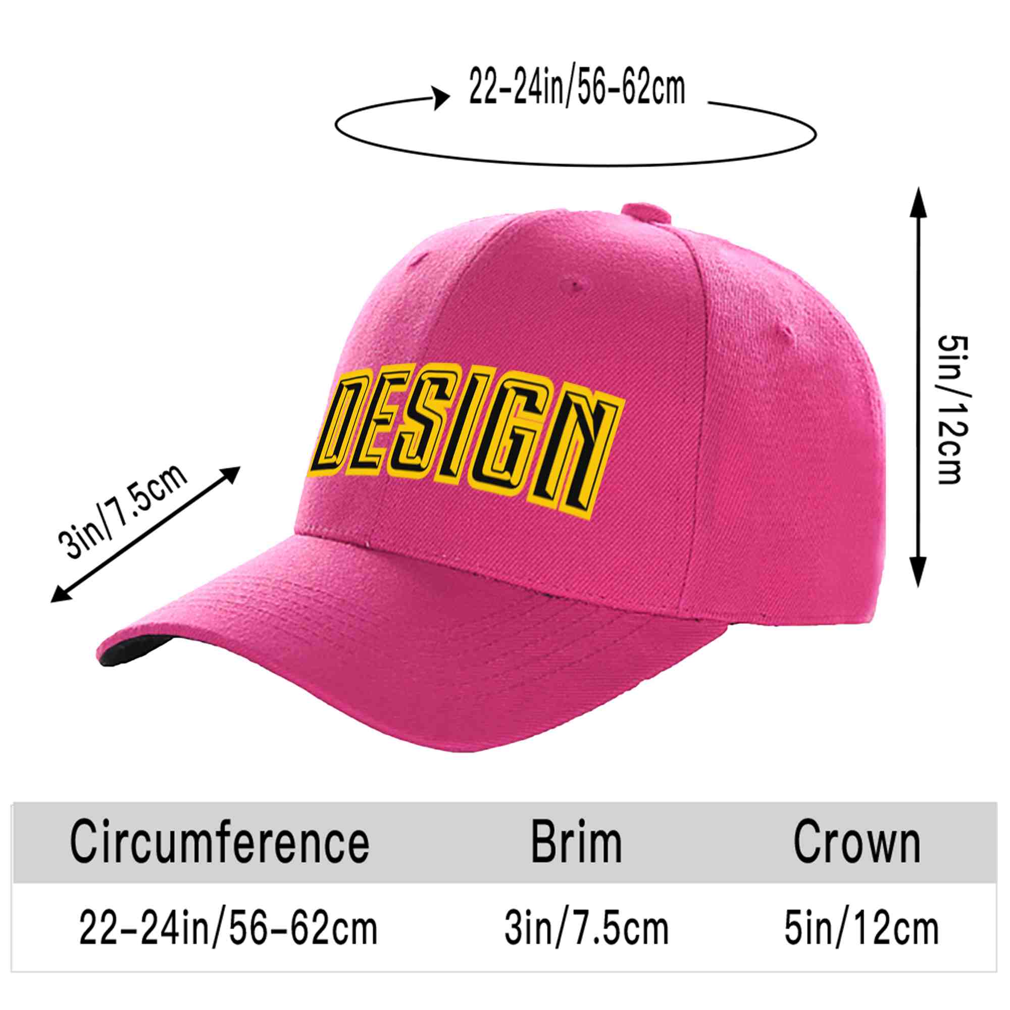 Custom Rose Red Black-Gold Curved Eaves Sport Design Baseball Cap