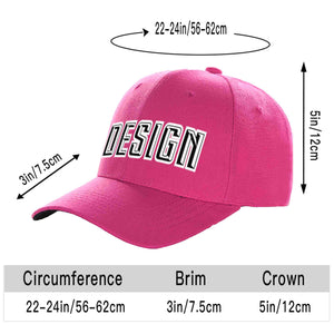 Custom Rose Red Black-White Curved Eaves Sport Design Baseball Cap