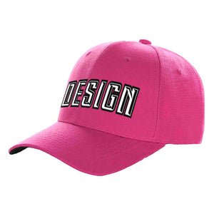 Custom Rose Red White-Black Curved Eaves Sport Design Baseball Cap