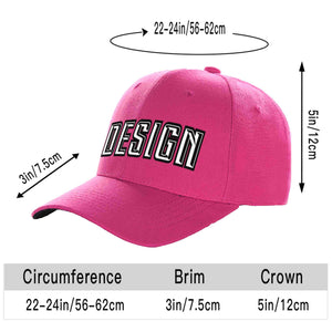 Custom Rose Red White-Black Curved Eaves Sport Design Baseball Cap