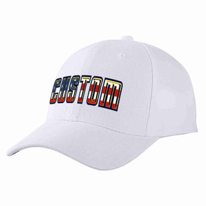 Custom White Vintage USA Flag-Gold Curved Eaves Sport Baseball Cap Design for Men/Women/Youth