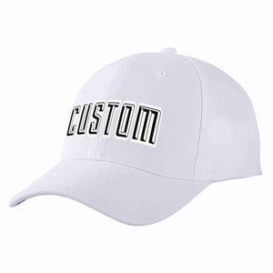 Conception personnalisée de casquette de baseball de sport incurvée blanc noir-blanc pour hommes/femmes/jeunes