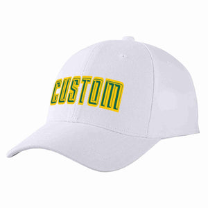 Casquette de baseball de sport incurvée blanche Kelly vert-jaune personnalisée pour hommes/femmes/jeunes