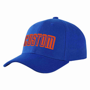 Casquette de baseball personnalisée Royal Royal-Orange Curved Eaves Sport pour hommes/femmes/jeunes