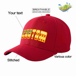 Custom Red Vintage USA Flag-Gold Curved Eaves Sport Baseball Cap Design for Men/Women/Youth