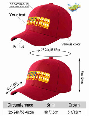 Custom Red Vintage USA Flag-Gold Curved Eaves Sport Baseball Cap Design for Men/Women/Youth