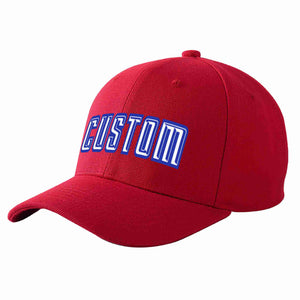 Custom Red White-Royal Curved Eaves Sport Baseball Cap Design for Men/Women/Youth