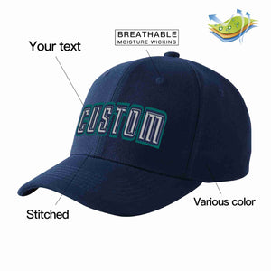 Custom Navy Gray-Navy Curved Eaves Sport Baseball Cap Design for Men/Women/Youth