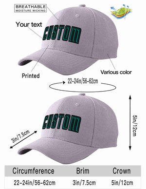 Custom Gray Aqua-Black Curved Eaves Sport Baseball Cap Design for Men/Women/Youth