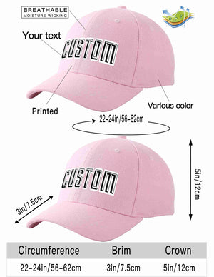 Custom Pink Black-White Curved Eaves Sport Baseball Cap Design for Men/Women/Youth