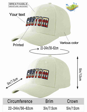 Custom Cream Vintage USA Flag-Gold Curved Eaves Sport Baseball Cap Design for Men/Women/Youth