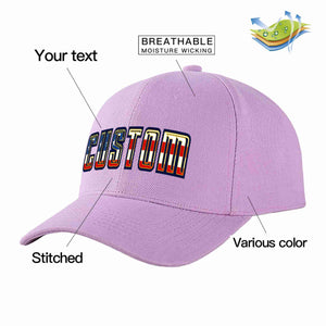 Custom Light Purple Vintage USA Flag-Gold Curved Eaves Sport Baseball Cap Design for Men/Women/Youth