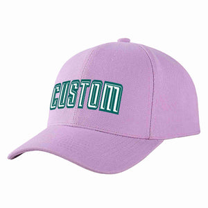 Conception personnalisée de casquette de baseball de sport incurvée blanc-aqua violet clair pour hommes/femmes/jeunes