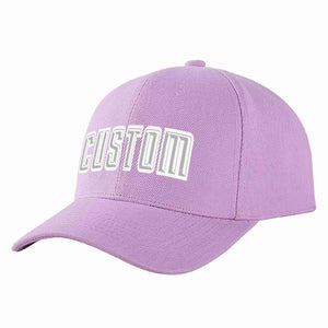 Custom Light Purple Gray-White Curved Eaves Sport Baseball Cap Design for Men/Women/Youth