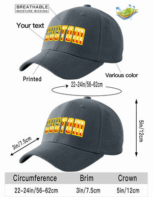 Custom Dark Gray Vintage USA Flag-Gold Curved Eaves Sport Baseball Cap Design for Men/Women/Youth