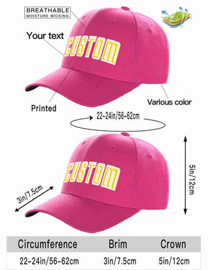 Custom Rose Red Gold-White Curved Eaves Sport Baseball Cap Design for Men/Women/Youth