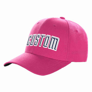 Casquette de baseball de sport incurvée personnalisée Rose rouge marine-blanc pour hommes/femmes/jeunes