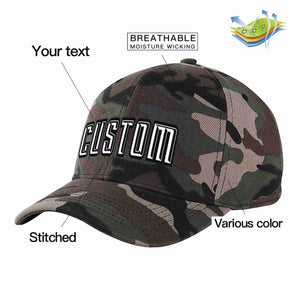 Custom Camo White-Black Curved Eaves Sport Baseball Cap Design for Men/Women/Youth