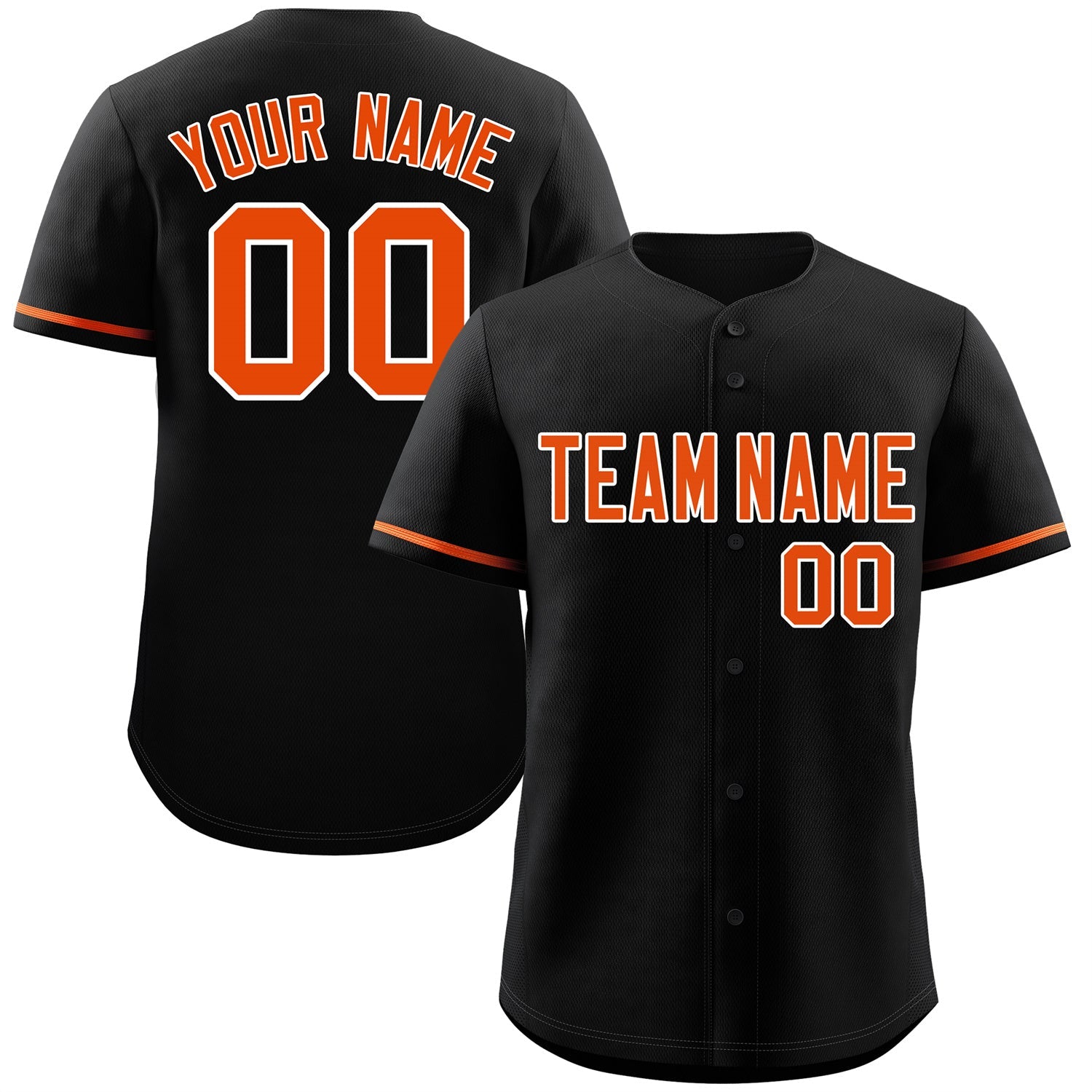 Custom Black Orange-White Classic Style Authentic Baseball Jersey