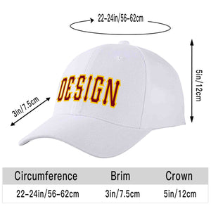 Casquette de baseball personnalisée blanche cramoisi-jaune courbée Eaves Sport Design