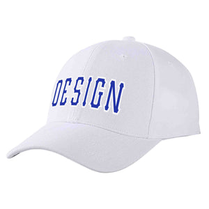 Casquette de baseball personnalisée blanche royale-blanche incurvée Eaves Sport Design