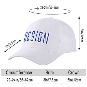 Casquette de baseball personnalisée blanche royale-blanche incurvée Eaves Sport Design