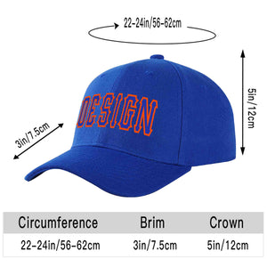 Casquette de baseball personnalisée Royal Royal-Orange Curved Eaves Sport Design