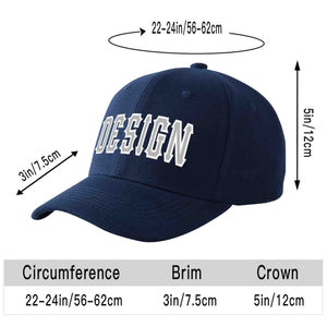 Custom Navy Gray-White Curved Eaves Sport Design Baseball Cap